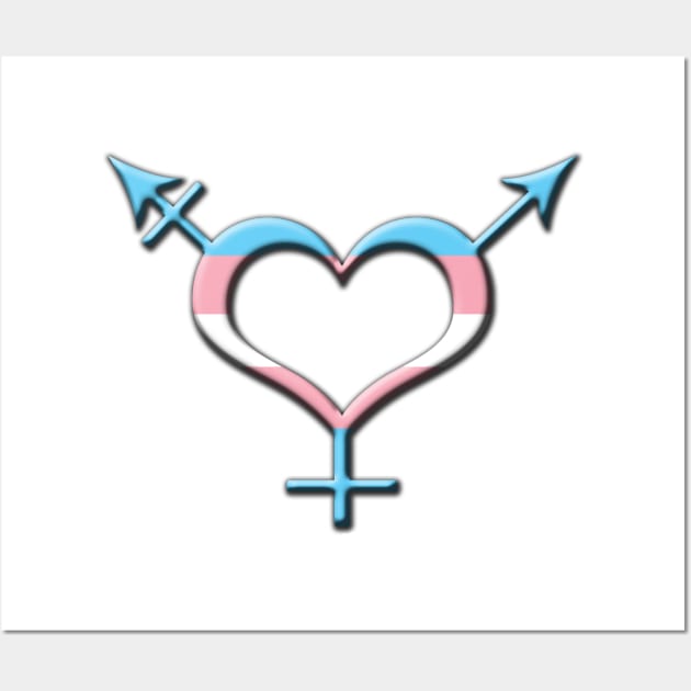 Heart-Shaped Transgender Pride Symbol Wall Art by LiveLoudGraphics